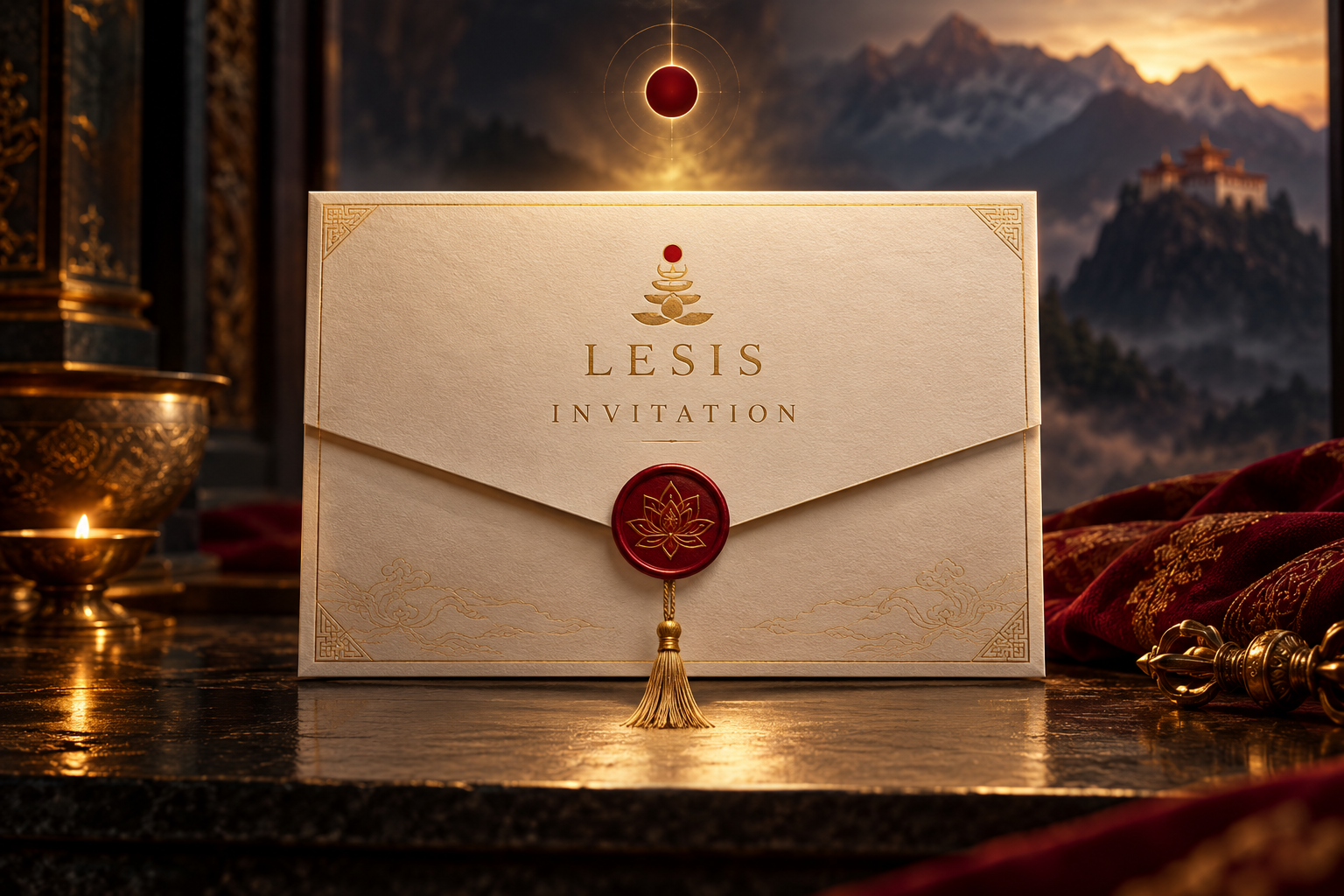 Carte d’invitation LESIS dans un écrin luxueux